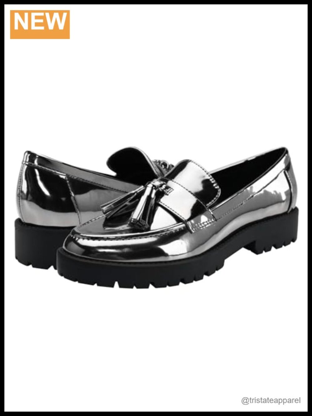 Slip-On Loafers with Foam Footbed & Tassel Detail Casual Block Heel Almond Toe